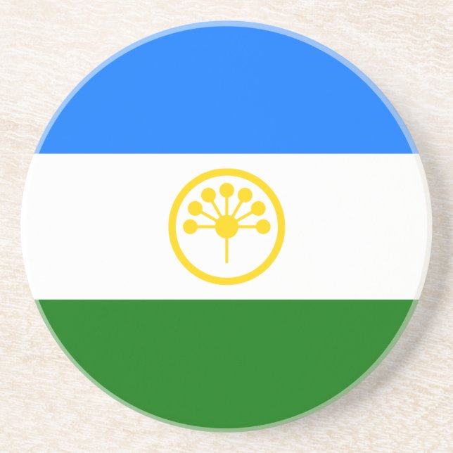 Patriotische Bashkortostan-Flagge Getränkeuntersetzer (Vorne)