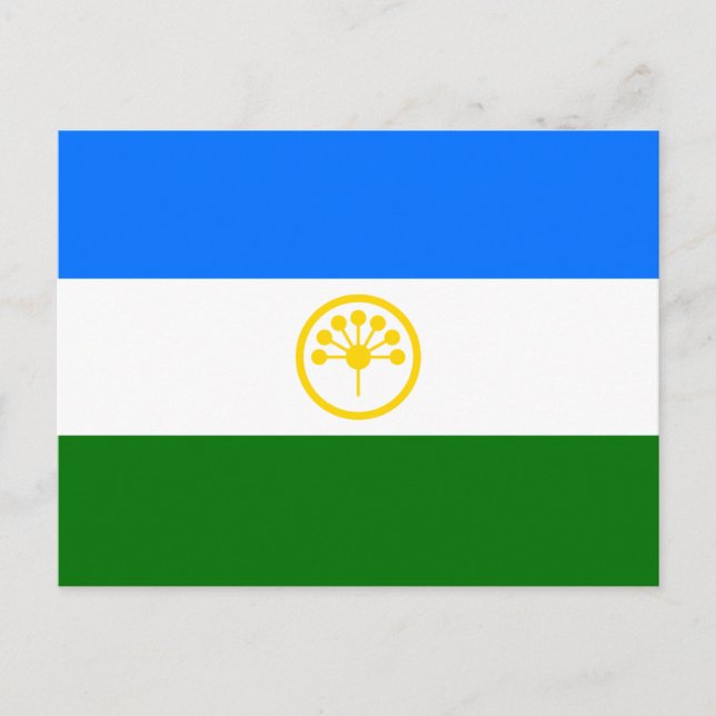 Patriotische Bashkortostan-Flagge Postkarte (Vorderseite)