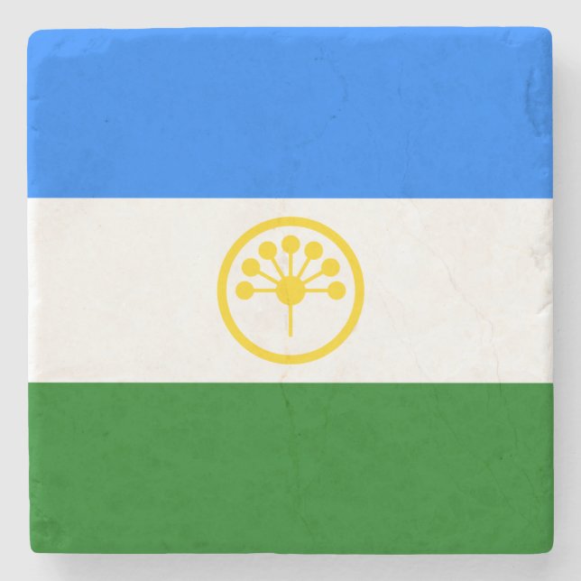Patriotische Bashkortostan-Flagge Steinuntersetzer (Vorderseite)