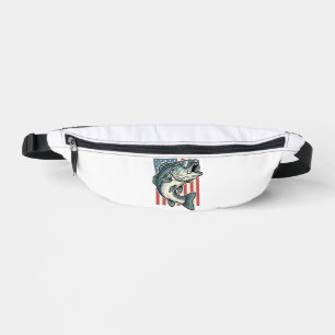 Patriotische Bassangeln-Sonnenbrille Vintage-Vekto Bauchtasche