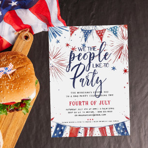Patriotische BBQ-Poolparty zum vierten Juli Einladung