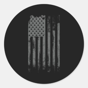 Patriotische bedrängte Amerika-USA-Flagge Runder Aufkleber