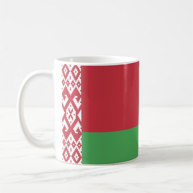 Patriotische belarussische Flagge Kaffeetasse (Links)