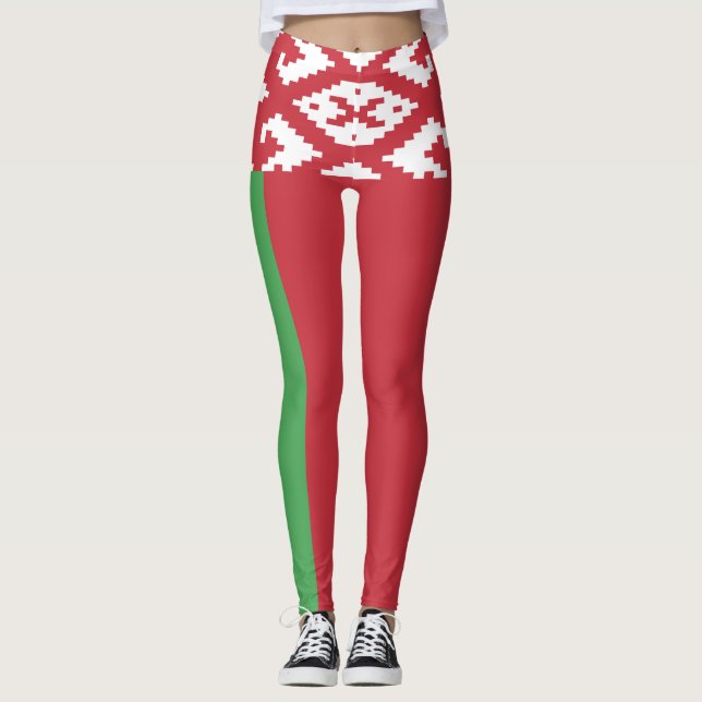 Patriotische belarussische Flaggen-Leggings Leggings (Vorderseite)