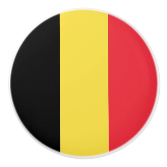 Patriotische belgische Flagge Keramikknauf (Vorderseite)