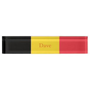 Patriotische belgische Flagge Namensplakette