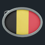 Patriotische belgische Flagge Ovale Gürtelschnalle<br><div class="desc">Die Nationalflagge Belgiens.</div>