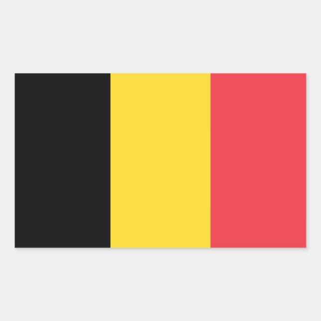 Patriotische belgische Flagge Rechteckiger Aufkleber (Vorderseite)