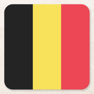 Patriotische belgische Flagge Rechteckiger Pappuntersetzer