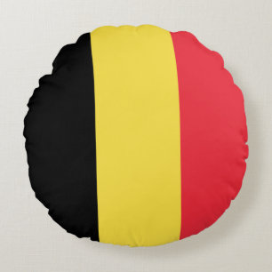 Patriotische belgische Flagge Rundes Kissen