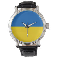 Patriotische, besondere Uhr mit der Flagge der Ukr