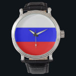 Patriotische, besondere Uhr mit der Flagge Russlan<br><div class="desc">Elegante,  patriotische Armbanduhr mit der Flagge Russlands. Dieses Produkt ist anpassbar.</div>