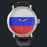 Patriotische, besondere Uhr mit der Flagge Russlan<br><div class="desc">Elegante,  patriotische Armbanduhr mit der Flagge Russlands. Dieses Produkt ist anpassbar.</div>