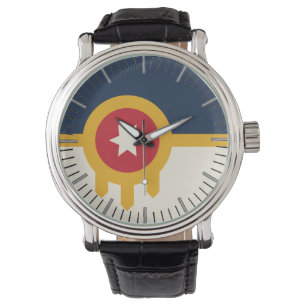 Patriotische, besondere Uhr mit Fahne von Tulsa Ci