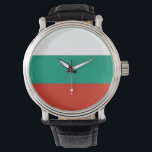 Patriotische, besondere Uhr mit Flagge Bulgariens<br><div class="desc">Fügen Sie Ihrer Accessoires-Kollektion eine Touch bulgarischen Stolzes mit unserer exklusiven Handuhr mit der Flagge Bulgariens hinzu! Diese Handuhr, die mit viel Liebe zum Detail gestaltet wurde, ist mehr als nur ein funktionaler Gegenstand, sie ist eine Feier des bulgarischen Kulturerbes und des kulturellen Stolzes. Das elegante Design zeigt deutlich die...</div>
