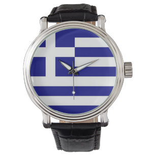 Patriotische, besondere Uhr mit Flagge Griechenlan