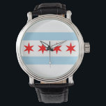 Patriotische, besondere Uhr mit Flagge von Chicago<br><div class="desc">Fügen Sie Ihrem Handgelenk eine Touch Chicagos Stolz hinzu, mit unserer exklusiven Handuhr mit der Flagge Chicagos! Diese Handuhr, die mit viel Liebe zum Detail gestaltet wurde, ist mehr als nur ein Zeitstück; sie ist eine Feier von Chicagos Erbe und kulturellem Stolz. Das elegante Design zeigt stolz die ikonische Flagge...</div>