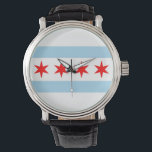 Patriotische, besondere Uhr mit Flagge von Chicago<br><div class="desc">Fügen Sie Ihrem Handgelenk eine Touch Chicagos Stolz hinzu, mit unserer exklusiven Handuhr mit der Flagge Chicagos! Diese Handuhr, die mit viel Liebe zum Detail gestaltet wurde, ist mehr als nur ein Zeitstück; sie ist eine Feier von Chicagos Erbe und kulturellem Stolz. Das elegante Design zeigt stolz die ikonische Flagge...</div>