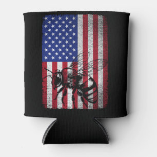 Patriotische Biene USA - Amerikanische Flagge Bien Dosenkühler