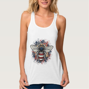 Patriotische Biene Vintage Gravur Vektor Design_1 Tank Top
