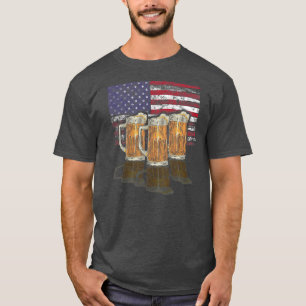 Patriotische Bierbrauerei Tasse 4. Juli American B T-Shirt