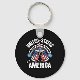 Patriotische Bierfahne Amerikanische Fahne 4. Juli Schlüsselanhänger