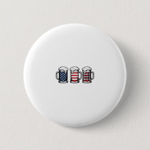 Patriotische Bierkrüge Vintage Vektor-Shirt-Design Button