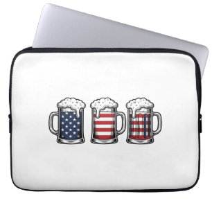 Patriotische Bierkrüge Vintage Vektor-Shirt-Design Laptopschutzhülle