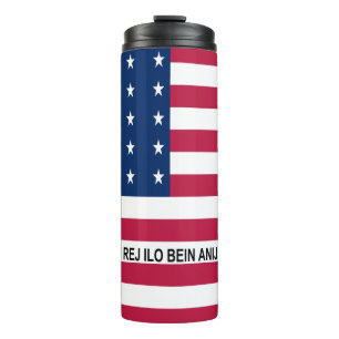 Patriotische Bikini-Atoll-Flagge Thermosbecher