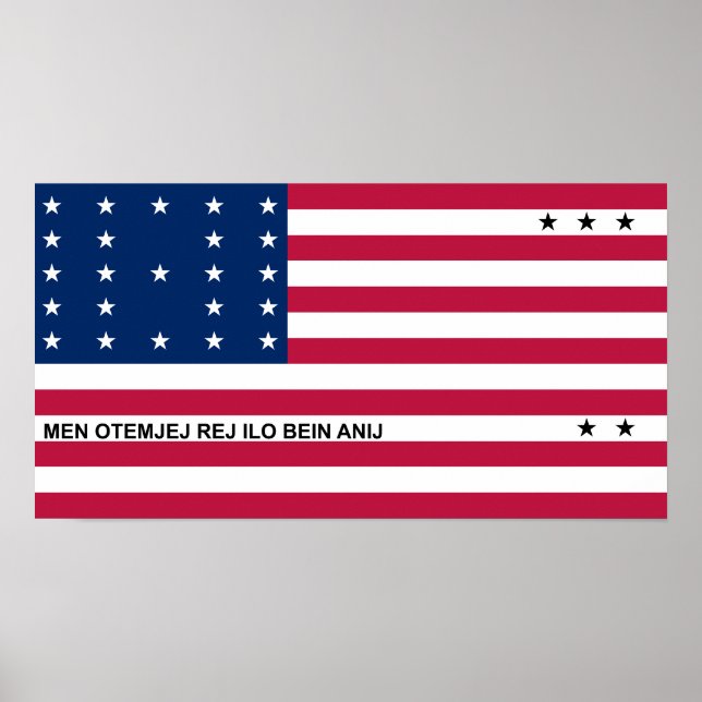 Patriotische Bikini-Atollflagge Poster (Vorne)