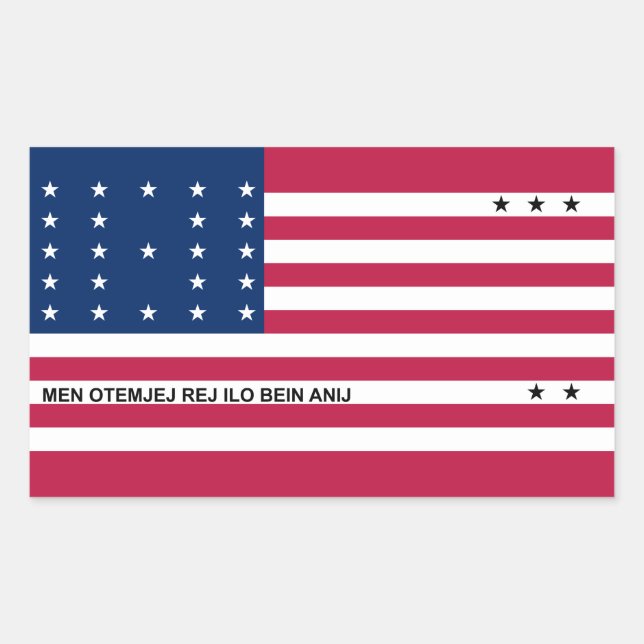 Patriotische Bikini-Atollflagge Rechteckiger Aufkleber (Vorderseite)