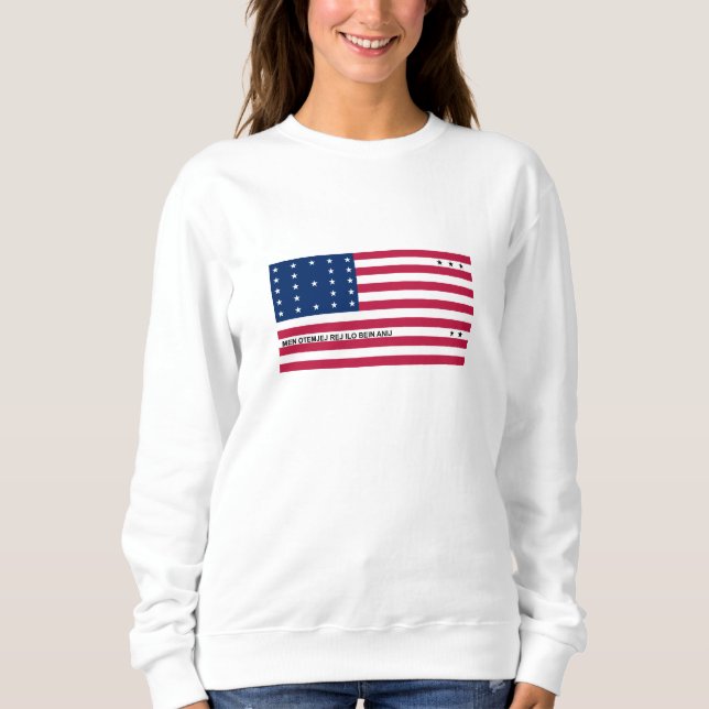 Patriotische Bikini-Atollflagge Sweatshirt (Vorderseite)