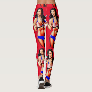 Patriotische Bikini Fitness Modell Thunder_Cove Leggings