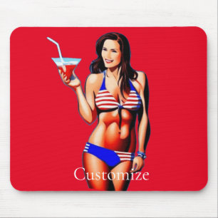Patriotische Bikini Fitness Modell Thunder_Cove Mousepad