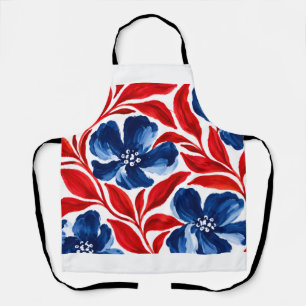 Patriotische blaue Blumen-Schürze Schürze