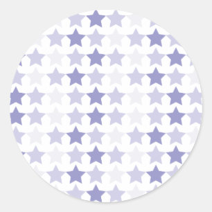 Patriotische blaue Ombre-Sterne Runder Aufkleber