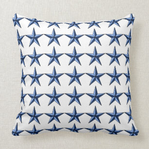 Patriotische blaue Sterne auf weißem Feld Akzent  Kissen