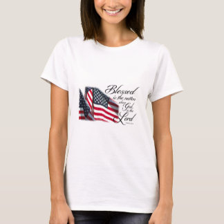 Patriotische Blessed ist die Nation T-Shirt
