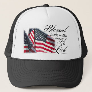 Patriotische Blessed ist die Nation Truckerkappe