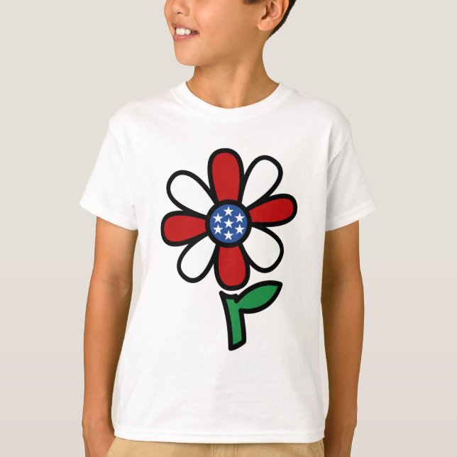 Patriotische Blume T - Shirt (Vorderseite)