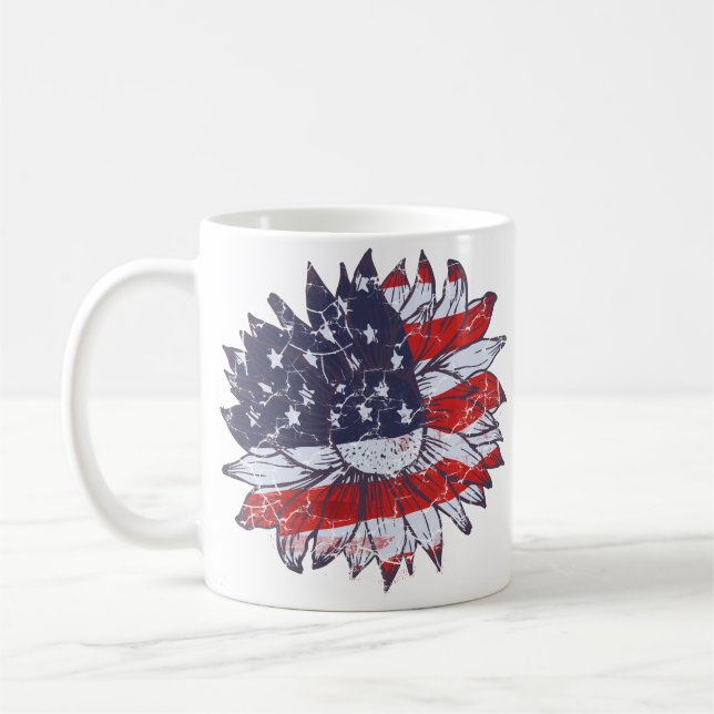 Patriotische Blume Tasse (Links)