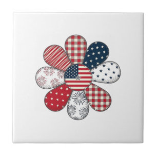 Patriotische Blume Vintage Vektor-Shirt Design_1 Fliese