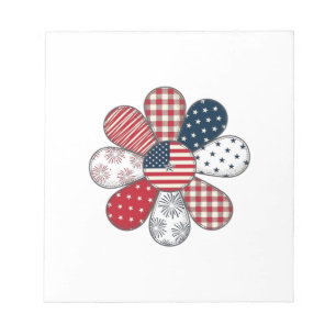 Patriotische Blume Vintage Vektor-Shirt Design_1 Notizblock
