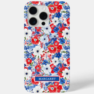 Patriotische Blumen monogrammiert Case-Mate iPhone Hülle