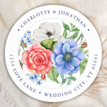 Patriotische Blütenrotblauer Rücksendeadresse