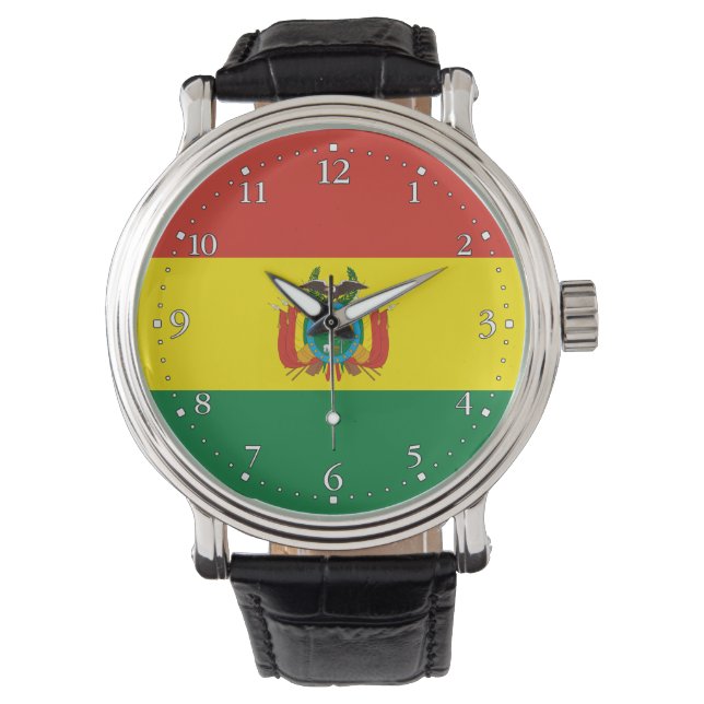 Patriotische Bolivienflagge Armbanduhr (Vorderseite)