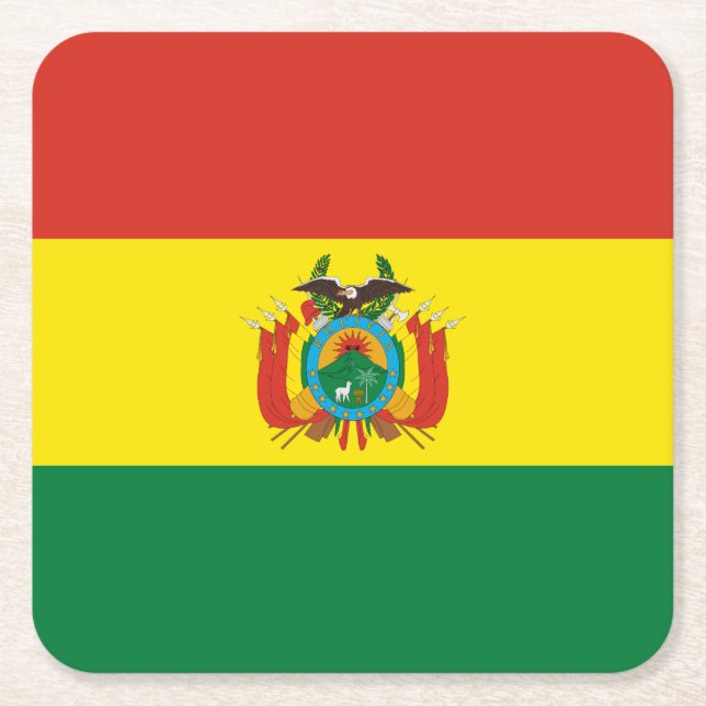 Patriotische Bolivienflagge Rechteckiger Pappuntersetzer (Vorderseite)