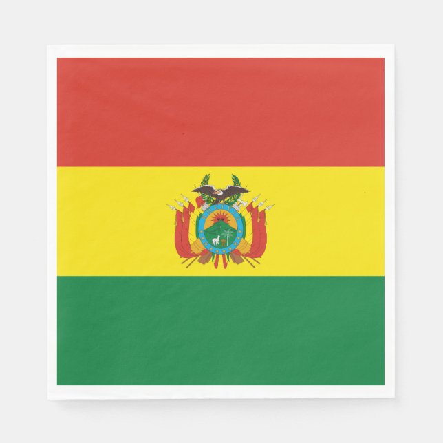 Patriotische Bolivienflagge Serviette (Vorderseite)