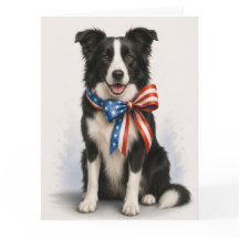 Patriotische Border-Collie-Grußkarte