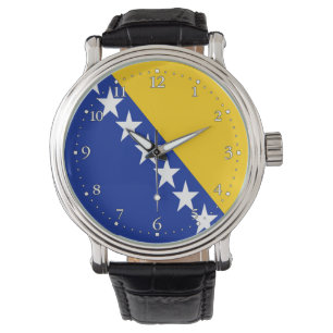 Patriotische Bosnien-Herzegowina-Flagge Armbanduhr